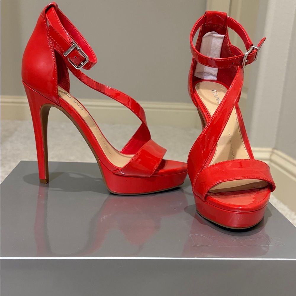 Gianni Bini Strappy Tomato Red Heels
